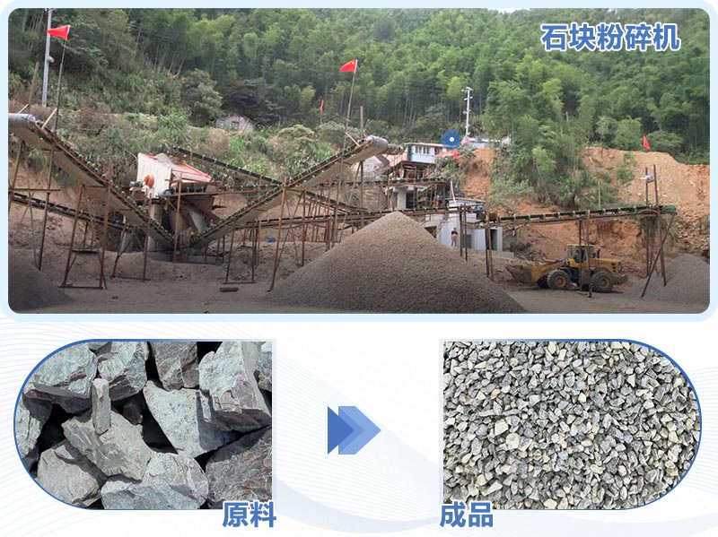 石塊粉碎機工作現場圖片