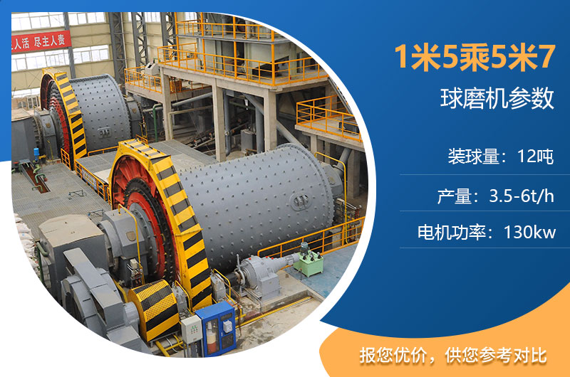 1米5乘5米7的球磨機參數
