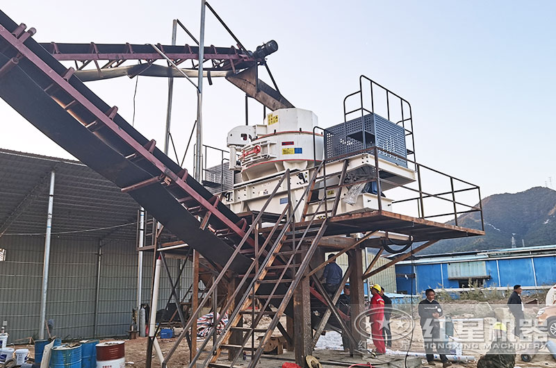 河北客戶制砂機工作現場圖
