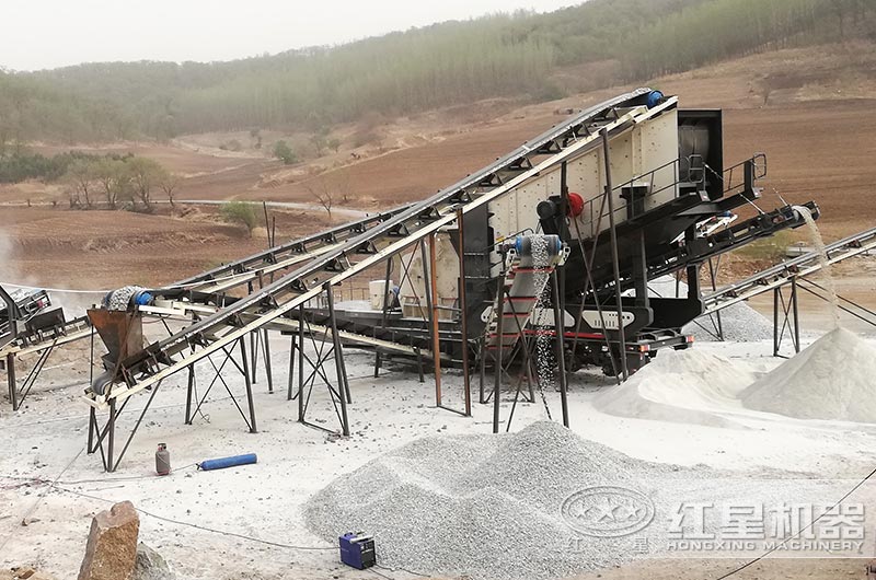 移動石頭破碎機生產現場